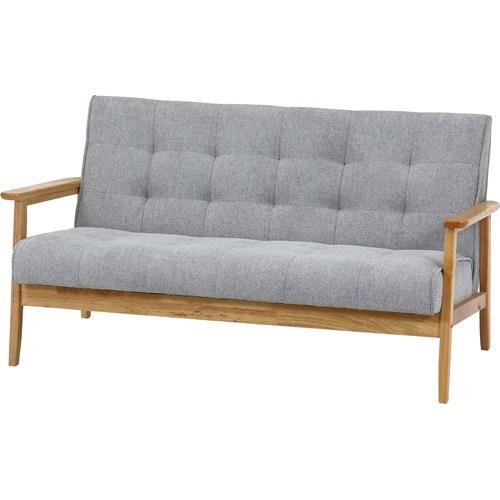 不二貿易  【完成品（一部取付）】ソファ２人掛け 幅１３３ｃｍ ライトグレー 74031【代引・日時指定・キャンセル不可・北海道沖縄離島配送不可】