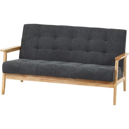 不二貿易  【完成品 一部取付 】ソファ２人掛け 幅１３３ｃｍ ダークグレー 74032【代引・日時指定・キャンセル不可・北海道沖縄離島配送不可】