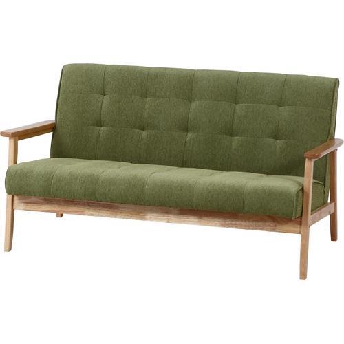 不二貿易  【完成品（一部取付）】ソファ２人掛け 幅１３３ｃｍ グリーン 74033【代引・日時指定・キャンセル不可・北海道沖縄離島配送不可】
