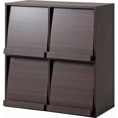 不二貿易 【組立品】 ディスプレイラック 4マス ブラウン DP8085BR 81818 86032【代引・日時指定・キャンセル不可・北海道沖縄離島配送不可】