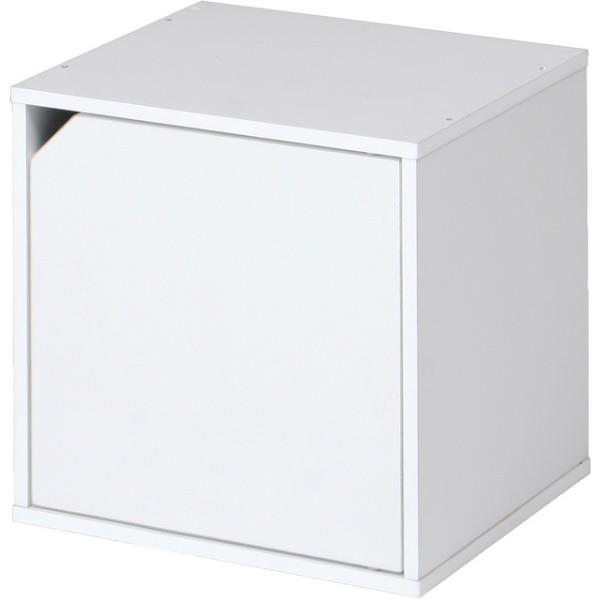 不二貿易 【組立品】 キューブボックス 扉付 ホワイト CB35DR WH 81907【代引・日時指定・キャンセル不可・北海道沖縄離島配送不可】