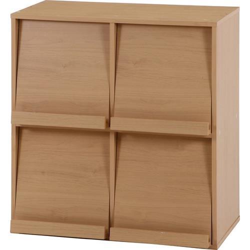 不二貿易 【組立品】ディスプレイラック 4マス ナチュラル DP8085NA 87007 86033【代引・日時指定・キャンセル不可・北海道沖縄離島配送不可】