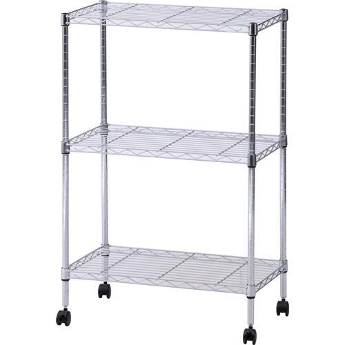 不二貿易 【組立品】メタルマルチシェルフ3段60 クロム MS-63593CR 91785【代引・日時指定・キャンセル不可・北海道沖縄離島配送不可】