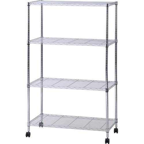 不二貿易 【組立品】メタルマルチシェルフ4段90 クロム MS-945154CR 91787【代引・日時指定・キャンセル不可・北海道沖縄離島配送不可】