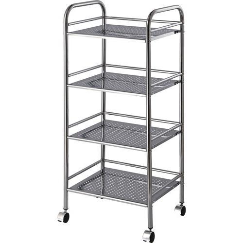 不二貿易 【組立品】マルチワゴン4段 CR/CR 93399【代引・日時指定・キャンセル不可・北海道沖縄離島配送不可】