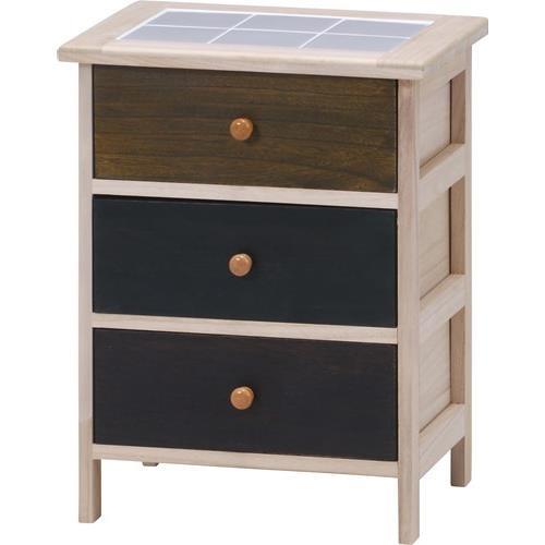 不二貿易  【完成品】桐製 マルチカラフル３段ボックス シンクエ ２ 39623【代引・日時指定・キャンセル不可・北海道沖縄離島配送不可】