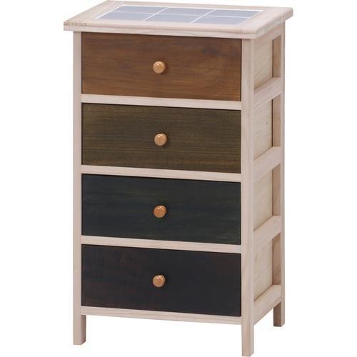 不二貿易 【完成品】桐製 マルチカラフル4段ボックス シンクエ 2 39624【代引・日時指定・キャンセル不可・北海道沖縄離島配送不可】