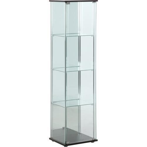 不二貿易 【組立品】 ガラスコレクションケース 4段 背面ミラー付き 96046【代引・日時指定・キャンセル不可・北海道沖縄離島配送不可】