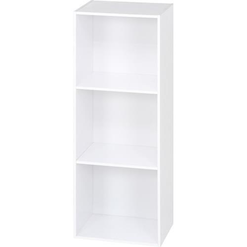 不二貿易 【組立品】 カラーボックス3段 A4対応 WH 96570【代引・日時指定・キャンセル不可・北海道沖縄離島配送不可】