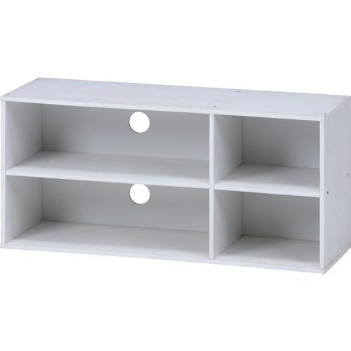 不二貿易 【組立品】 TVラック 89 WH 96599【代引・日時指定・キャンセル不可・北海道沖縄離島配送不可】