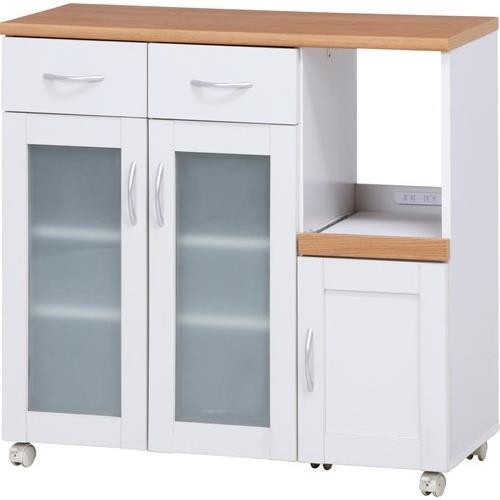 不二貿易 【組立品】キッチンカウンター サージュ WH×NA 90幅(96819) 99522【代引・日時指定・キャンセル不可・北海道沖縄離島配送不可】