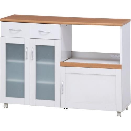 不二貿易 【組立品】 キッチンカウンター サージュ WH×NA 120幅 96820 99523【代引・日時指定・キャンセル不可・北海道沖縄離島配送不可】