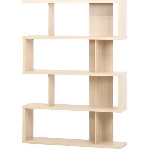 不二貿易 【組立品】S型ディスプレイシェルフ(H2439) ホワイトウォッシュ 97534【代引・日時指定・キャンセル不可・北海道沖縄離島配送不可】