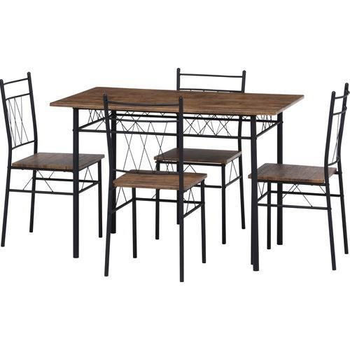 不二貿易 【組立品】KDダイニング5点セット フルーレ BR 98856【代引・日時指定・キャンセル不可・北海道沖縄離島配送不可】