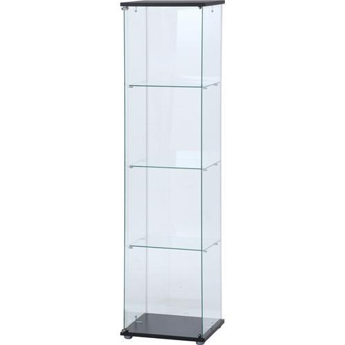 不二貿易 【組立品】ガラスコレクションケース(クリア)4段 TMG-G130 98880【代引・日時指定・キャンセル不可・北海道沖縄離島配送不可】