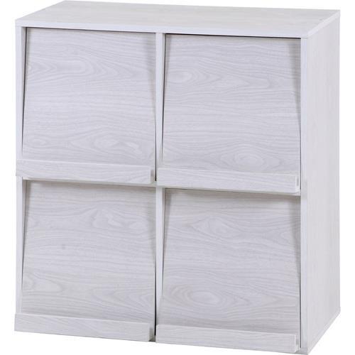 不二貿易 【組立品】ディスプレイラック 4マス WHW DP8085 99282【代引・日時指定・キャンセル不可・北海道沖縄離島配送不可】