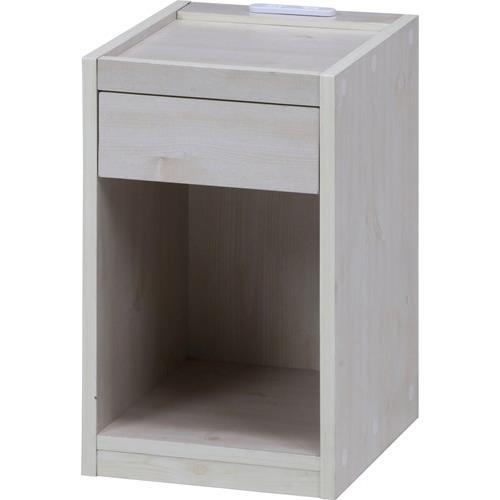 不二貿易 【組立品】ベッドサイドテーブル WH(コンセント付き) 99324【代引・日時指定・キャンセル不可・北海道沖縄離島配送不可】