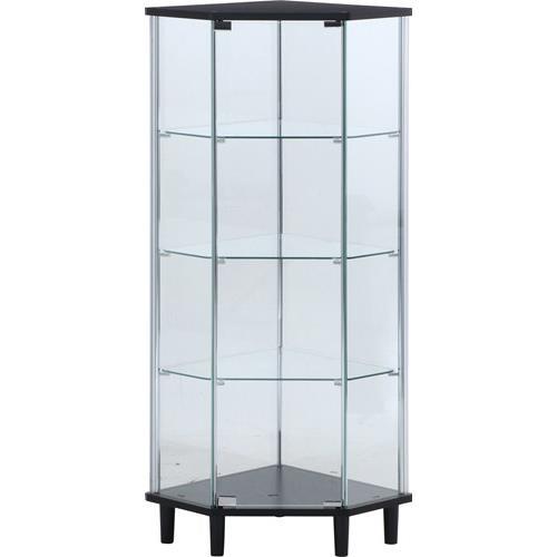 不二貿易  【組立品】ガラスコレクションコーナーボード ＢＫ 99488【代引・日時指定・キャンセル不可・北海道沖縄離島配送不可】