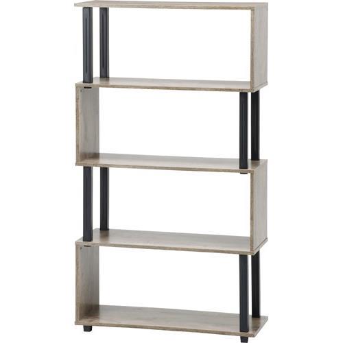 不二貿易  【組立品】フィット Ｓ型ディスプレイラック４段 ＮＡ×ＢＫ 99598【代引・日時指定・キャンセル不可・北海道沖縄離島配送不可】