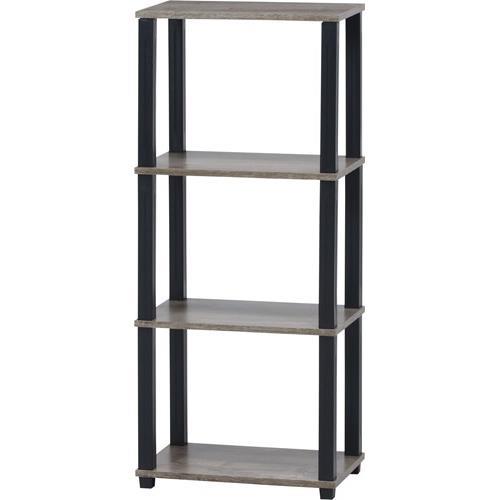 不二貿易 【組立品】フィット 4段ラック NA×BK 99773【代引・日時指定・キャンセル不可・北海道沖縄離島配送不可】