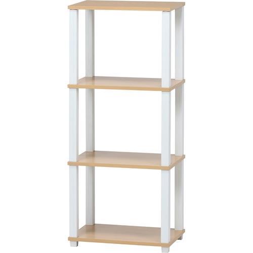 不二貿易 【組立品】フィット 4段ラック NA×WH 99774【代引・日時指定・キャンセル不可・北海道沖縄離島配送不可】