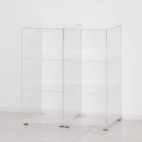 クロシオ 【完成品】 アクリリック シューズラック2個組