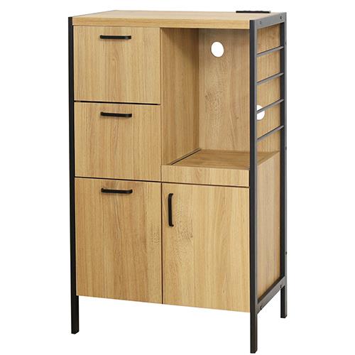 クロシオ 【組立式】 アート食器棚60-100 モダンナチュラル