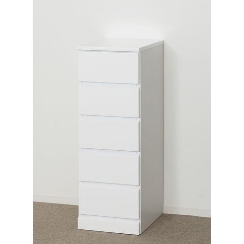 クロシオ 【完成品】シャイン スリムチェスト5段 幅30.5cm ホワイト