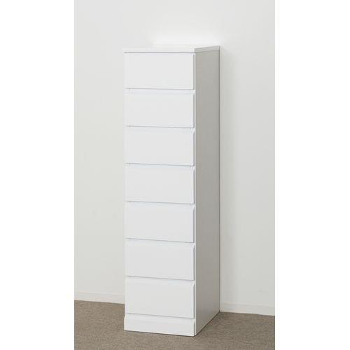 クロシオ 【完成品】シャイン スリムチェスト7段 幅30.5cm ホワイト