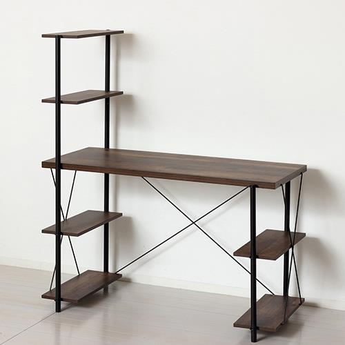 クロシオ 【組立式】 らくらく組立 ラックデスク ダークブラウン