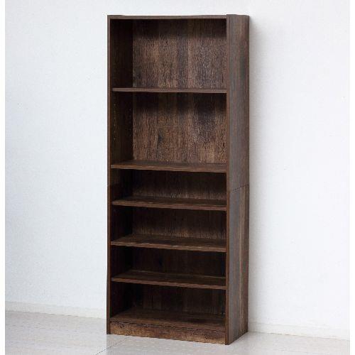 クロシオ 【組立式】25513 らくらく組立 文庫本棚600-1500 ダークブラウン