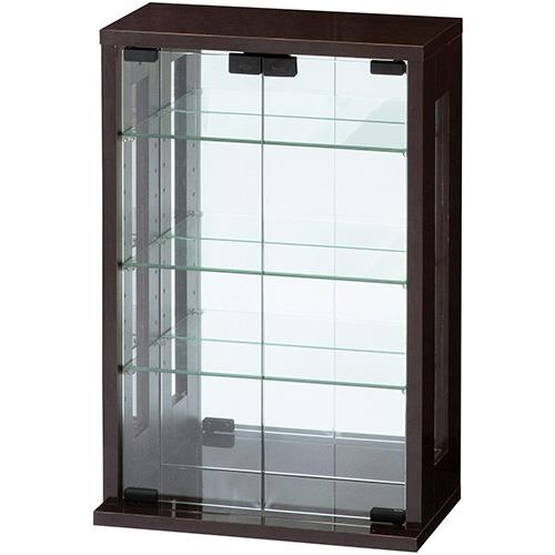 クロシオ 【組立式】 卓上コレクションケース 縦型 ダークブラウン