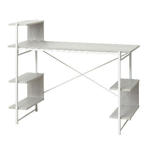 クロシオ 【組立式】 30515 らくらく組立 棚付デスクW120 ホワイト ホワイト