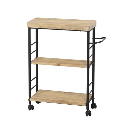 クロシオ 【組立式】 アート3段ワゴン モダンナチュラル