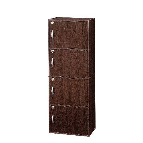 クロシオ 【組立式】39423 鍵付き4段ボックスR ブラウン