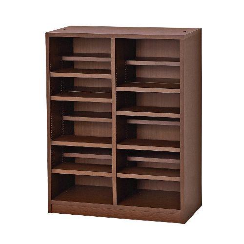 クロシオ 【組立式】40239 国産ダブル棚板本棚 W90 ブラウン