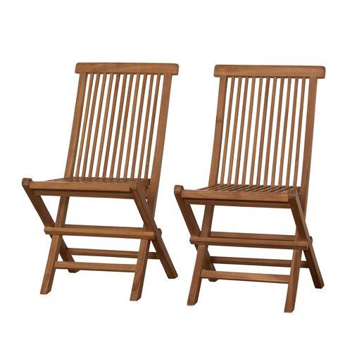 クロシオ 【完成品】チークチェア2脚組 折りたたみ式 木製