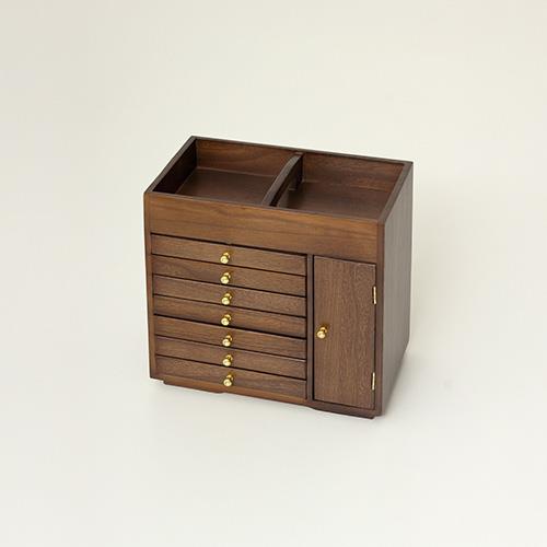 クロシオ 【完成品】64852 持ち手付 すっ桐ボックス ブラウン