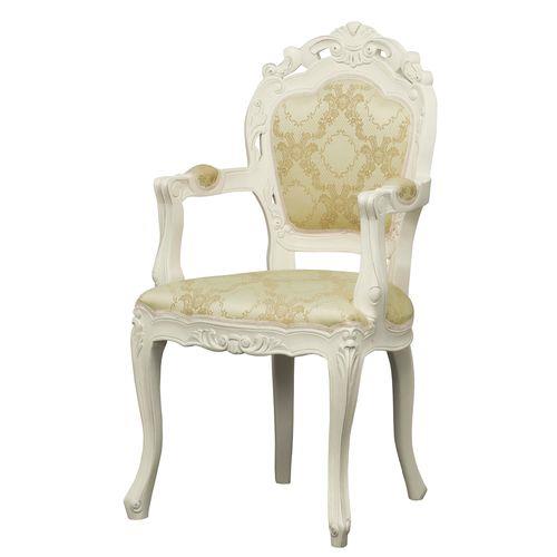 クロシオ 【完成品】フランシスカチェアー 肘付 ホワイト