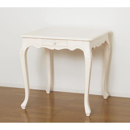 クロシオ 【一部組立】コモ ダイニングテーブル75 幅75cm 引出付 ホワイト