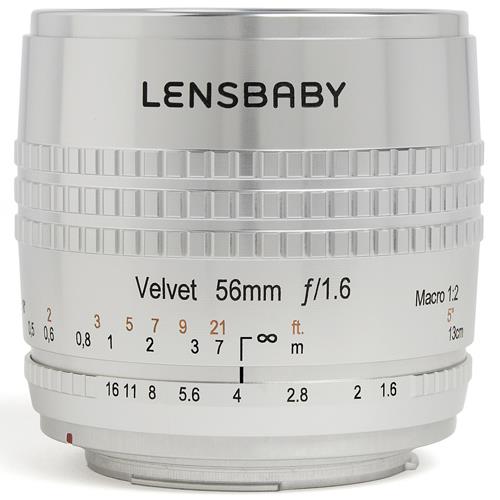 【長期保証付】レンズベビー(LENSBABY) Velvet 56 シルバー ニコンF用