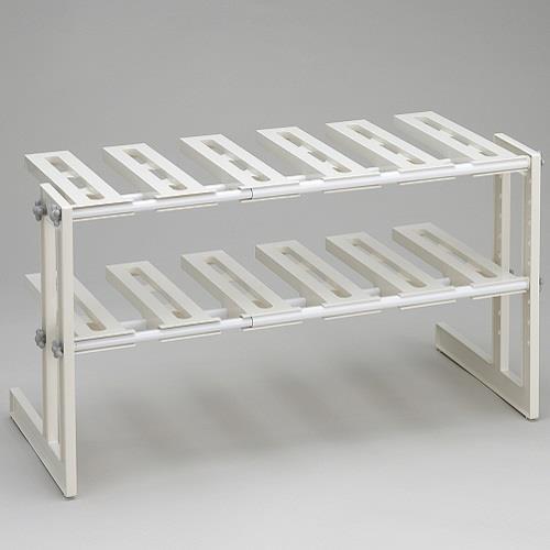 伸晃 MT2-EX ホワイト キッチン収納 そのままin シンク下フリーラック2段