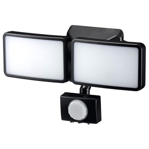 ヤザワ SLR3LEB2 ブラック 乾電池式 3WLED センサーライト 2灯