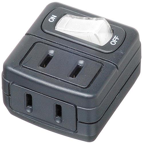 ヤザワ Y02FU210BK ブラック 省エネタップ2個口