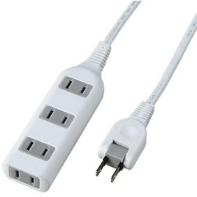 ヤザワ 耐トラ付タップ 4個口 1m Y02S401WH ホワイト