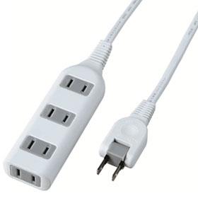 ヤザワ Y02S403WH ホワイト 耐トラ付タップ4個口3m 上挿し3・横挿し1