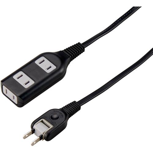 ヤザワ 耐トラ付タップ 3個口 上挿し2・横挿し1 5m Y02S305BK ブラック