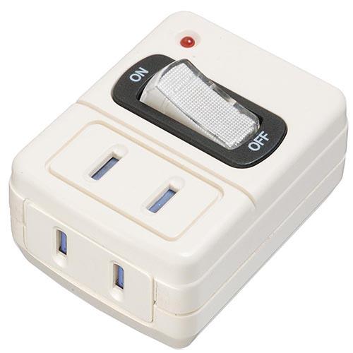 ヤザワ Y02FUSK210WH ホワイト 雷サージ付省エネタップ2個口