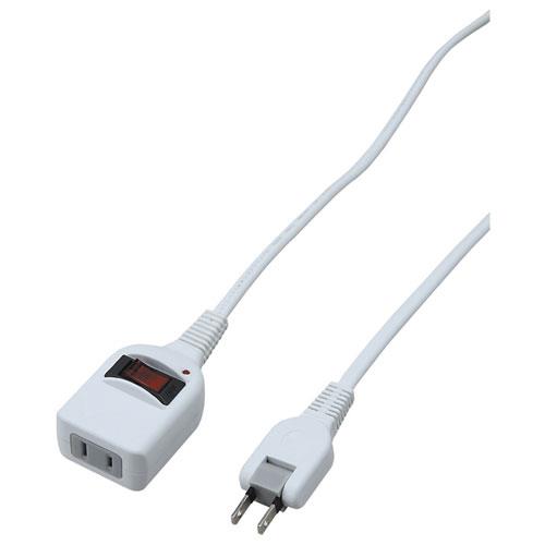 ヤザワ Y02BKNS111WH ホワイト ノイズフィルター集中SW付 1個口 横挿し 1m