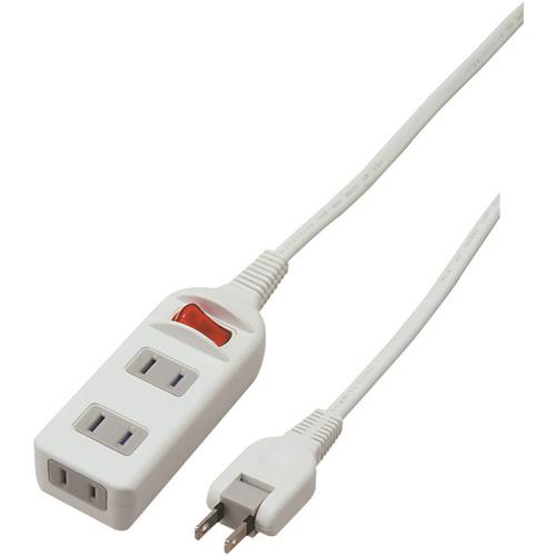 ヤザワ 耐トラシャッター集中スイッチ付 3個口 上挿し2･横挿し1 1m Y02S311WH ホワイト